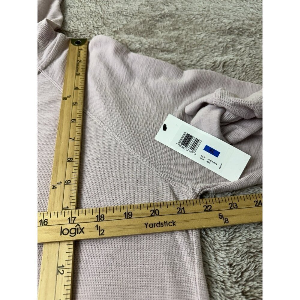 Calvin Klein Hoodie Womens Medium Brown Knit Performance Ruched Sleeve Full Zip - Picture 15 of 16